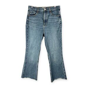 PacSun Stretch High Rise Bootcut Jeans Women’s Size 30 Blue Denim Flared Raw Hem